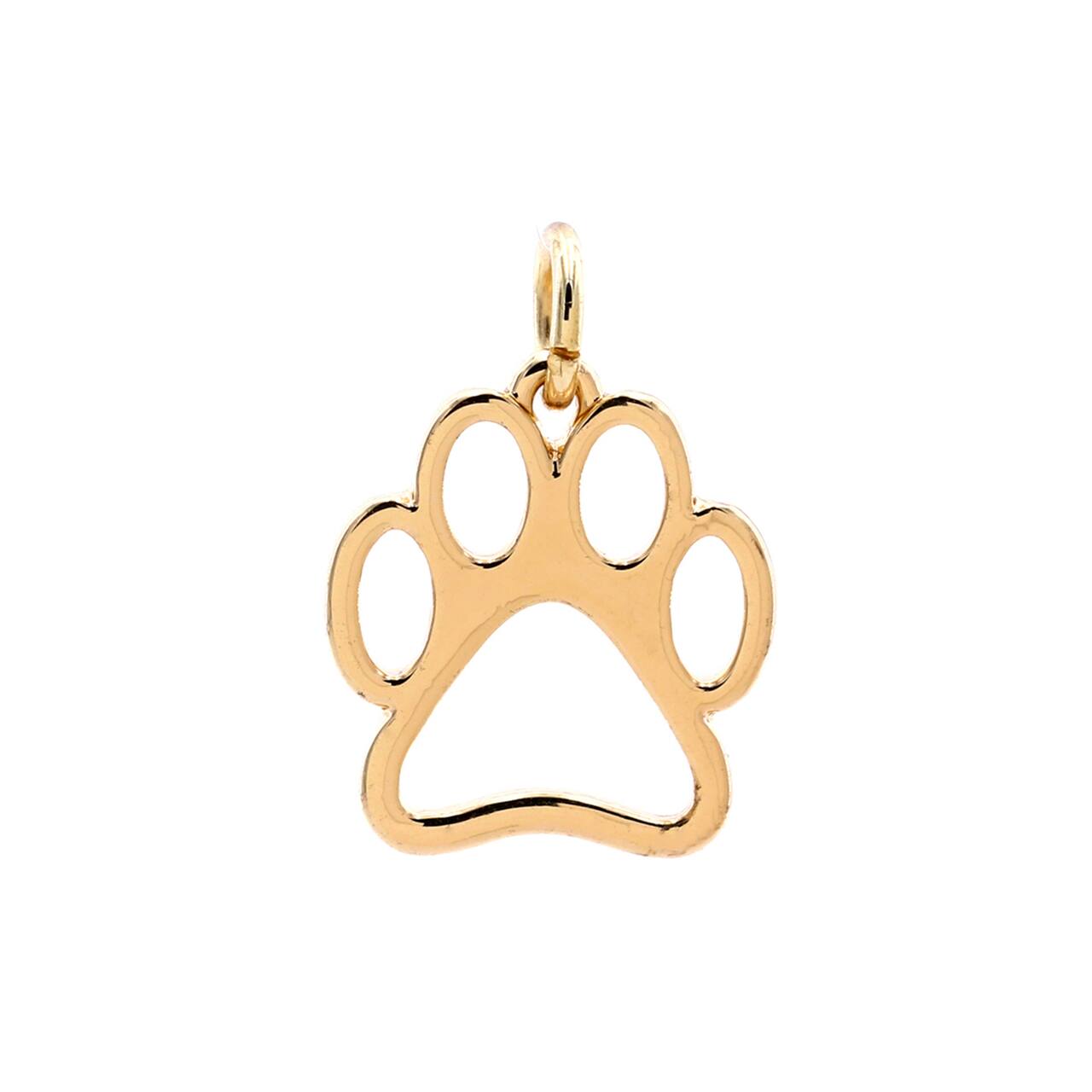 12 Pack: Charmalong™ 14K Gold-Plated Paw Charm by Bead Landing™